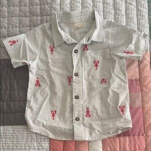 Blue Rooster / Pink Chicken Button Up
